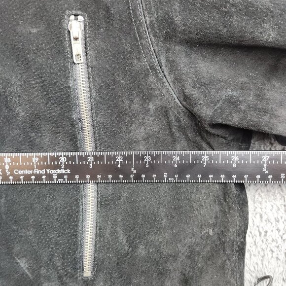 Wilsons Leather M. Julian Suede Leather Coat Faux Fur Hood Trim Mens Large Parka - Picture 4 of 12